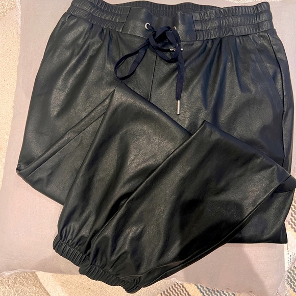 NPhilanthropy brand, bought on Revolve, Pleather Jogger Pants with drawstring - Picture 4 of 4